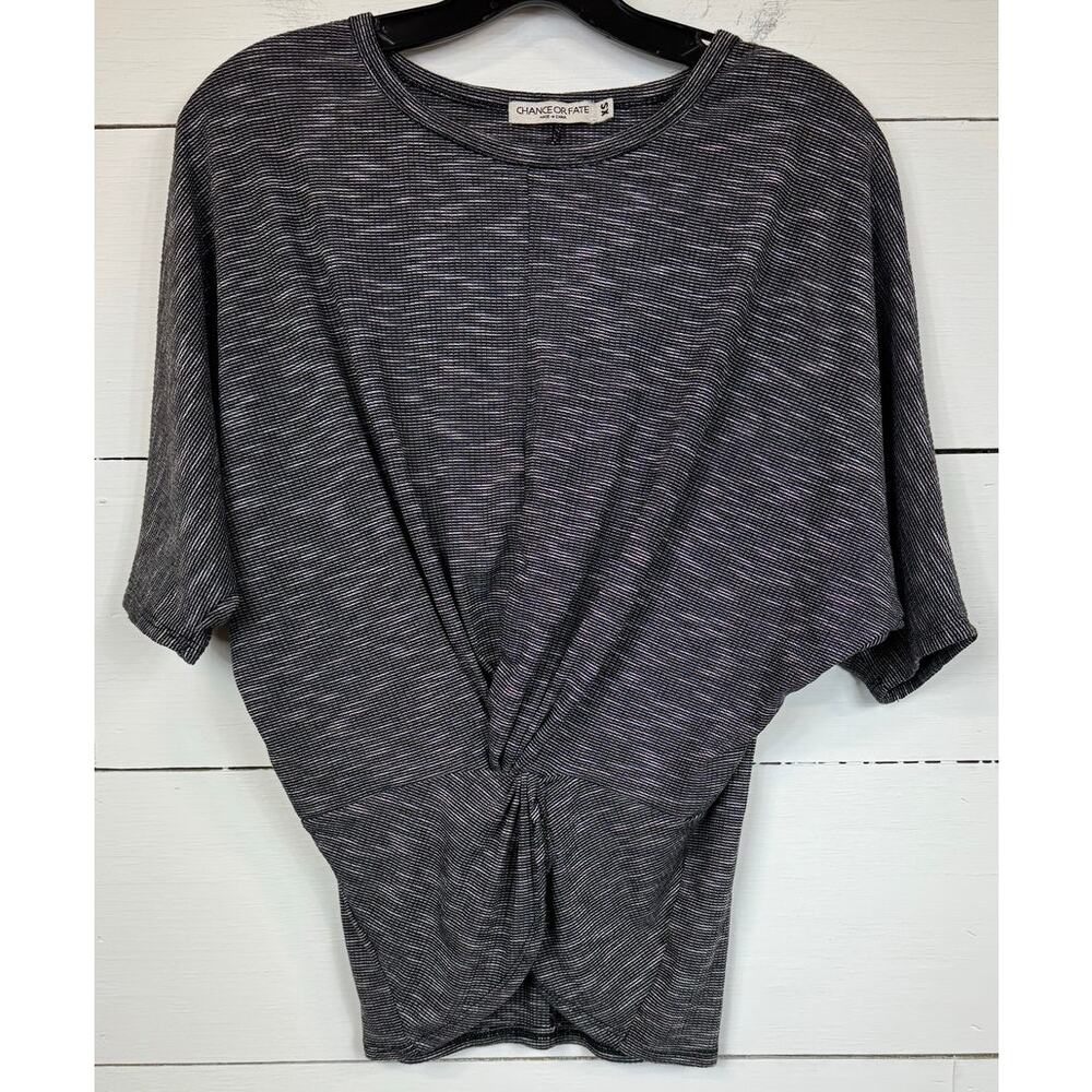 Chance or Fate Gray Short Sleeve Blouse Women's Size XS